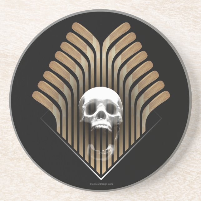 Skull & Sticks (Hockey) Coaster (Front)