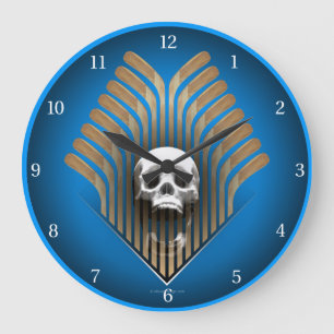 Skull & Sticks (Hockey) Large Clock
