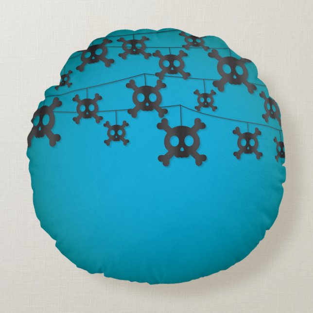 Skull string round cushion (Front)