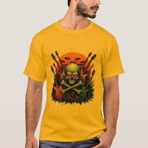 Skull & Strings Apparel guitars and drums. T-Shirt