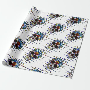 skull sugar skull wrapping paper