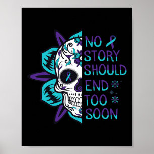 Skull Suicide Awareness Mental Health Poster