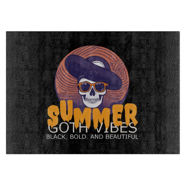 skull summer hat cutting board (Front)