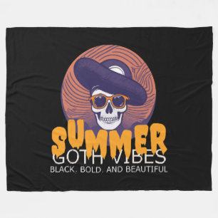 skull summer hat fleece blanket