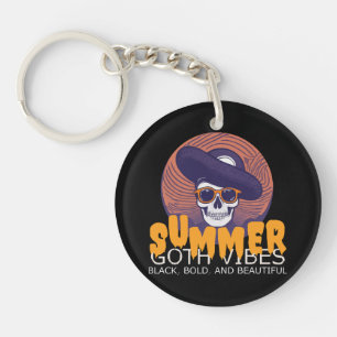 skull summer hat key ring