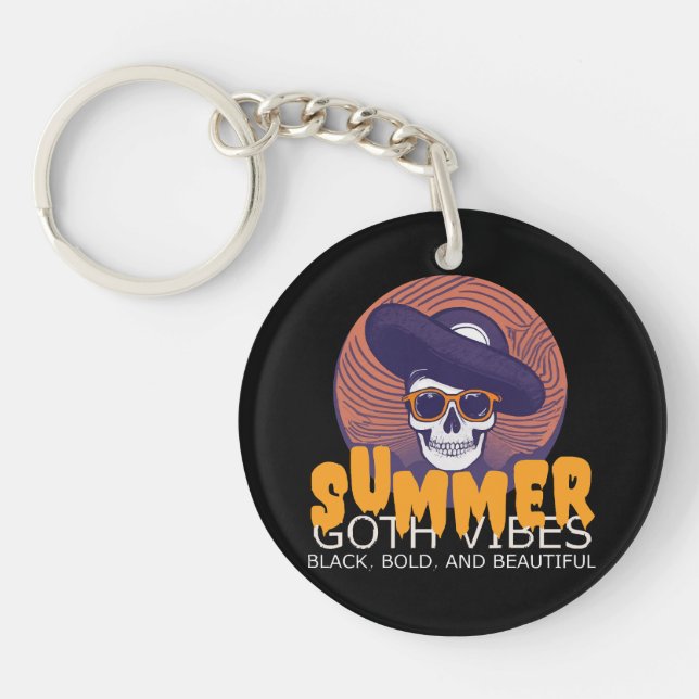 skull summer hat key ring (Front)