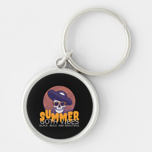 skull summer hat key ring (Front)