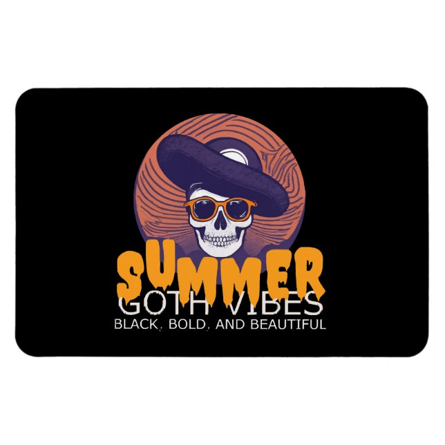 skull summer hat magnet (Horizontal)