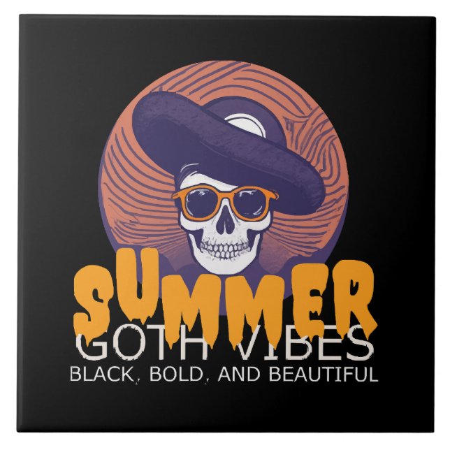 skull summer hat tile (Front)