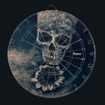 Skull Sunflower Gothic Vintage Antique Dartboard<br><div class="desc">Cool Gothic skull head vintage antique black and white cyanotype sunflower dartboard game for her. Halloween inspired design. Image copyright Marg Seregelyi Photography.</div>