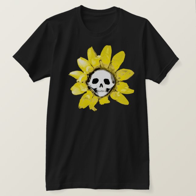 Skull Sunflower Print - All Styles Men/Women/Kids  T-Shirt (Design Front)