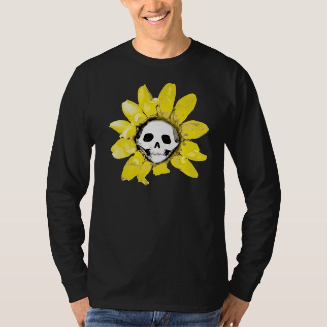 Skull Sunflower Print - All Styles Men/Women/Kids  T-Shirt (Front)