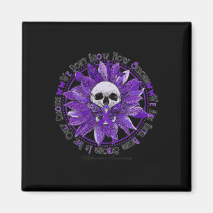 Skull Sunflower Warrior Purple Ribbon Alzheimer Aw Magnet