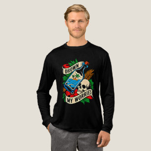Skull & Sunset Tropical Tattoo Unique Gift Idea Tri-Blend Shirt