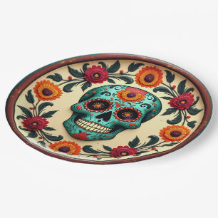💀🎉Skull Swirl Serveware, the Día de los Muertos Paper Plate