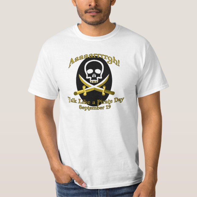 Skull Sword Talk Like a Pirate Day T-Shirt (Front)