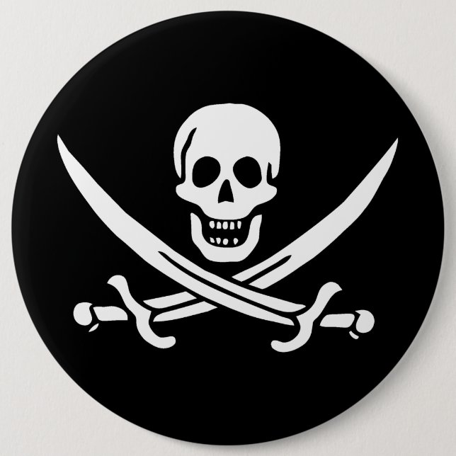 Skull & Swords Pirate flag of Calico Jack 6 Cm Round Badge (Front)