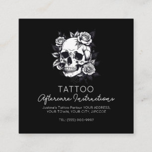 Skull Tattoo Aftercare Instructions Stylish  Square Business Card
