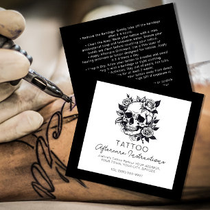 Skull Tattoo Aftercare Instructions Stylish  Square Business Card