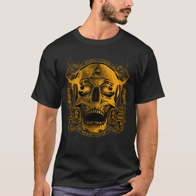 Skull Tattoo Illustration T-Shirt (Front)