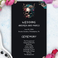 Skull Tattoo Rock and Roll Gothic Wedding Program