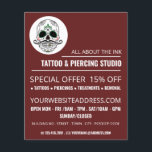 Skull Tattoo, Tattoo & Body Piercing Studio Flyer<br><div class="desc">Skull Tattoo,  Tattoo & Body Piercing Studio Advertising Flyers By The Business Card Store.</div>