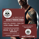 Skull Tattoo, Tattoo & Body Piercing Studio Flyer<br><div class="desc">Skull Tattoo,  Tattoo & Body Piercing Studio Advertising Flyers By The Business Card Store.</div>