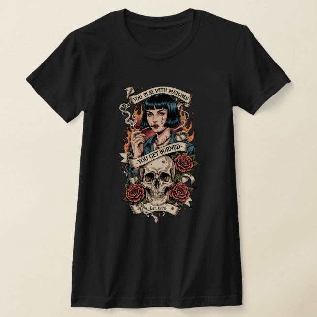 Skull Tattoo Vintage Americana T-Shirt (Laydown)