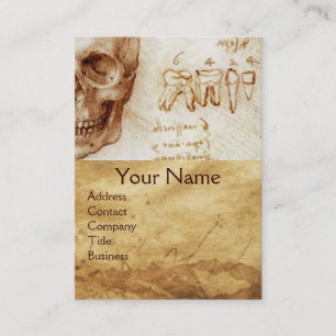 SKULL,TEETH,DENTAL CLINIC,DENTIST MONKEY AND CAT BUSINESS CARD