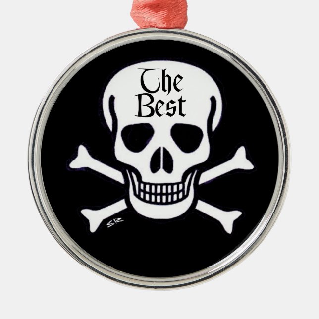 Skull The Best medal metal ornament (Front)