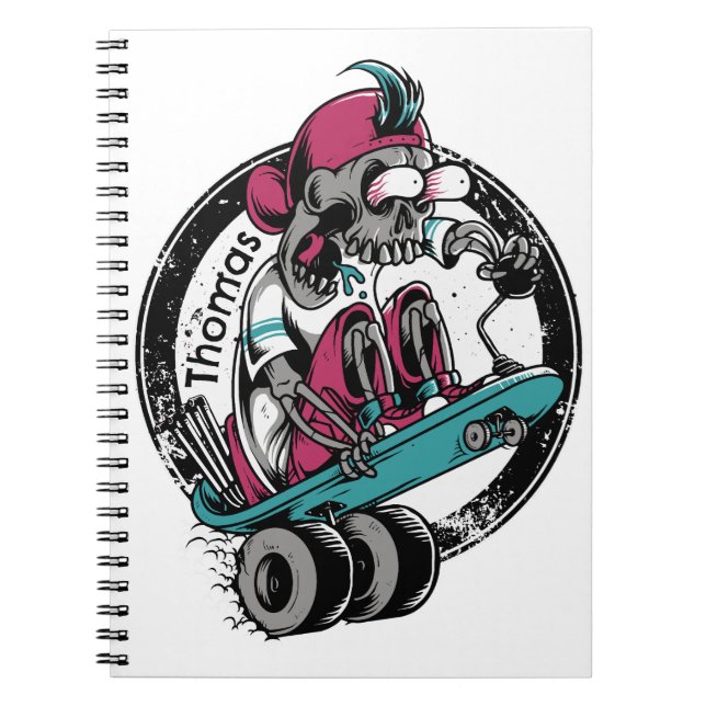 Skull Thrill: Ride or Die Customised Notebook (Front)
