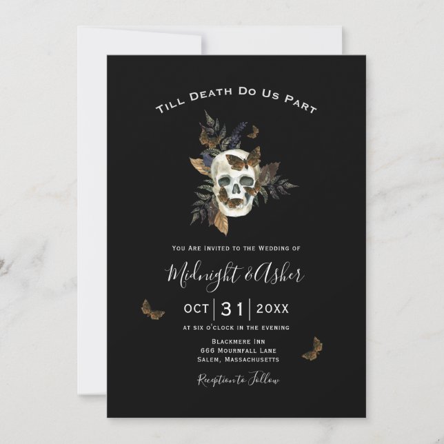 Skull Till Death Do Us Part Wedding Invitation (Front)
