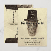 Skull Top Hat Vintage Sepia RIP To His 40s