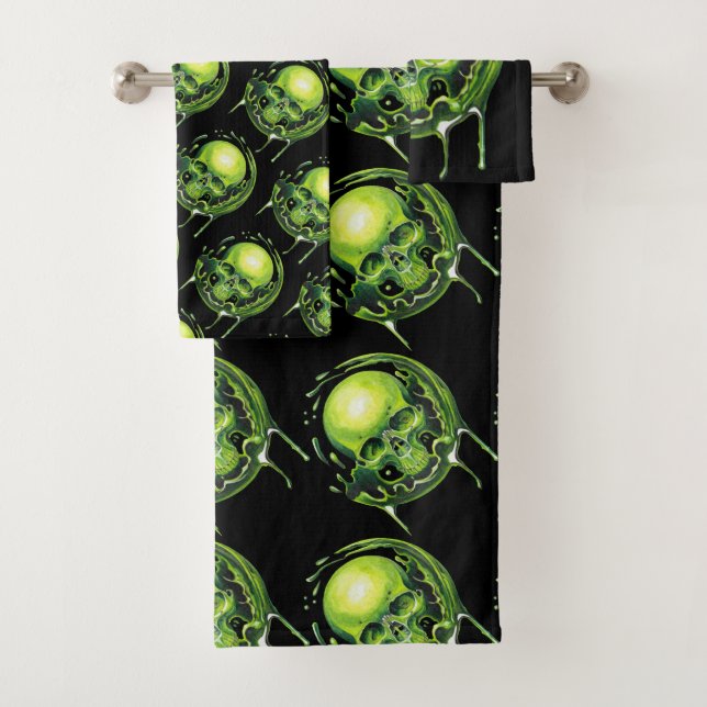 skull Toxic splash Bath Towel Set (Insitu)