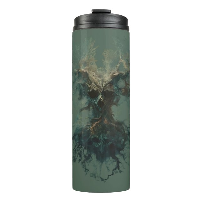 Skull Tree Surreal Dark Nature Thermal Tumbler (Front)