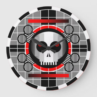 Skull TV clock round