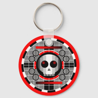 Skull TV Round keychain