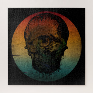 SKULL VINTAGE HALLOWEEN HORROR GIFT JIGSAW PUZZLE