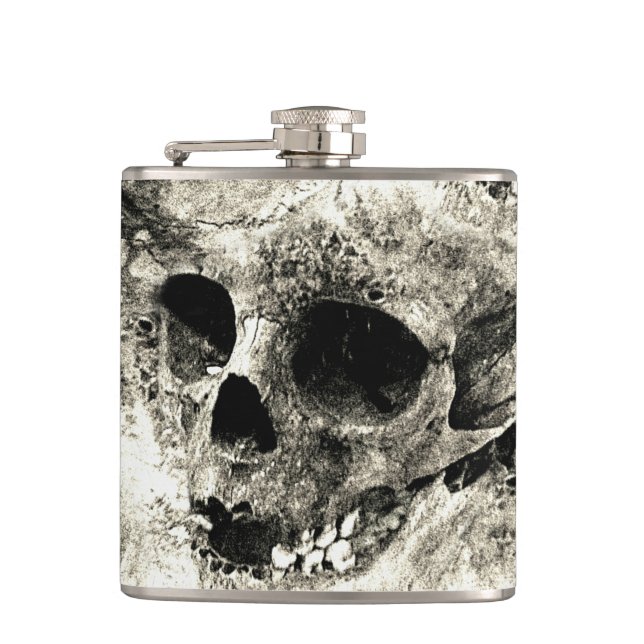 Skull Vinyl Wrapped Flask (Front)