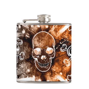 Skull Vinyl Wrapped Flask