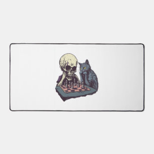 Skull vs Cat � Funny Chess Battle Desk Mat