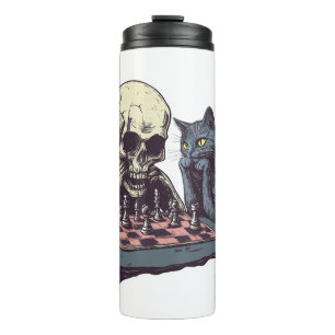 Skull vs Cat � Funny Chess Battle Thermal Tumbler