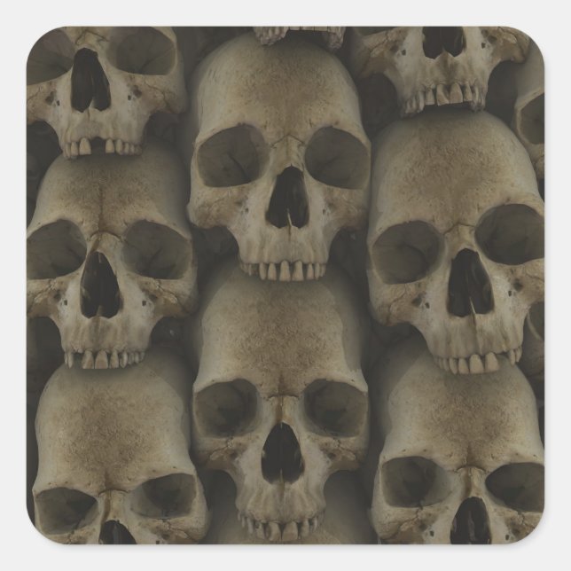Skull Wall Square Sticker (Front)