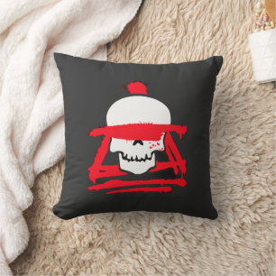 Skull Warrior Gothic Throw Pillow