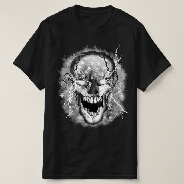 Skull Warrior USA T-Shirt (Design Front)