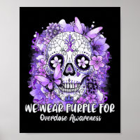 Skull We Wear Purple For Overdose Awareness