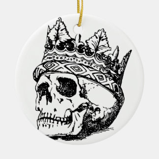 Skull Wearing Crown, King, Hamlet Ceramic Tree Decoration