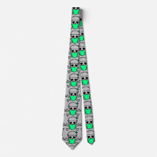 Skull Wearing Mask Thunder_Cove Tie