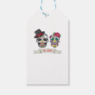 Skull Wedding Bride and Groom Till Death Print Gift Tags