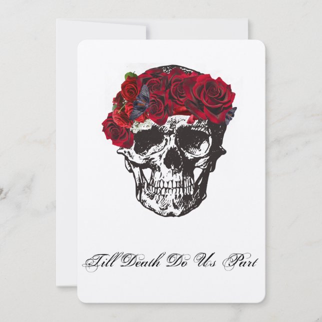 Skull Wedding invitation - Till Death Do Us Part (Front)